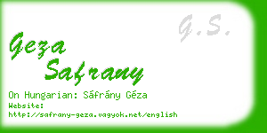 geza safrany business card