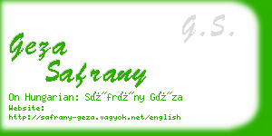 geza safrany business card